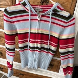 Fame Rose Women's Multicolor Striped Teddy Jacket